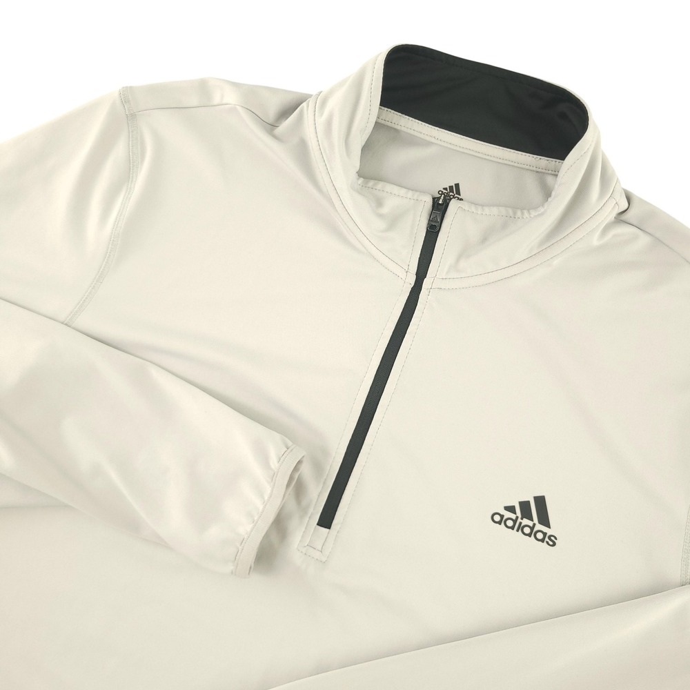 Adidas Pullover Mens XL Gray 1/4 Zip Long Sleeve Golf Stretch Top Athletic